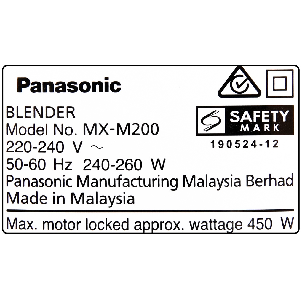 Máy xay sinh tố Panasonic MX-M200WRA 1 lít 260W xay hạt, sinh tố, rau củ - Chính hãng BH 12 tháng