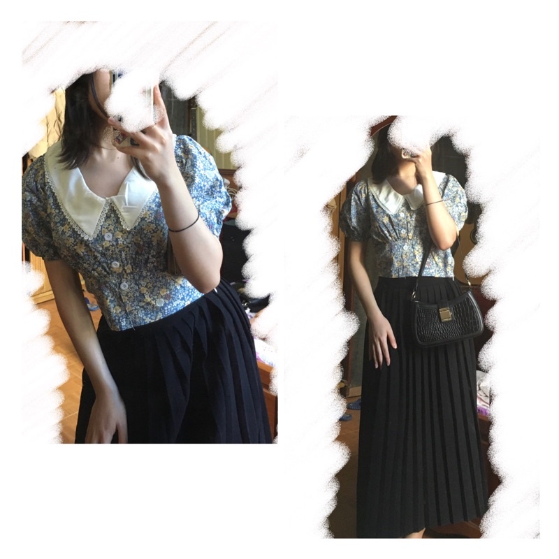 Áo sơ mi ulzzang hoa nhí