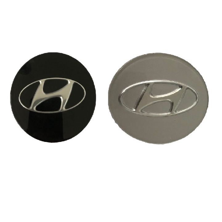 Logo chụp mâm, ốp bánh xe ô tô Hyundai HY-60 cao cấp Kích thước 60mm, Nhựa ABS - 1 chiếc