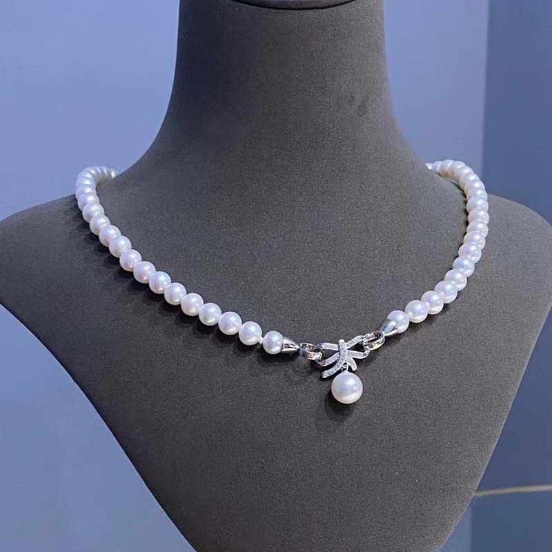 Bộ Trang Sức Vòng Cổ / Vòng Đeo Tay Đính Đá zircon Ngọc Trai Tự Nhiên Thời Trang Cho Nữ