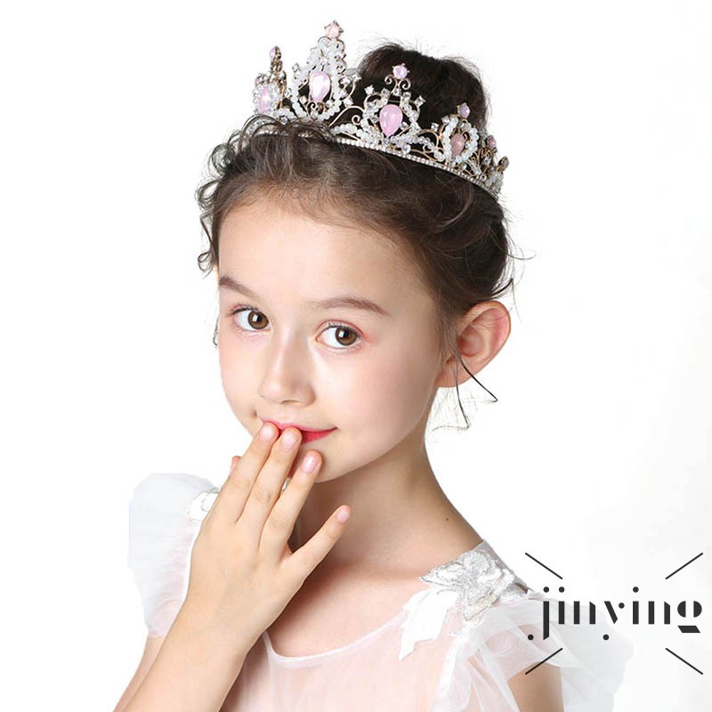 GETNOIVAS Băng đô vương miện đính đá thời trang cho bé gái