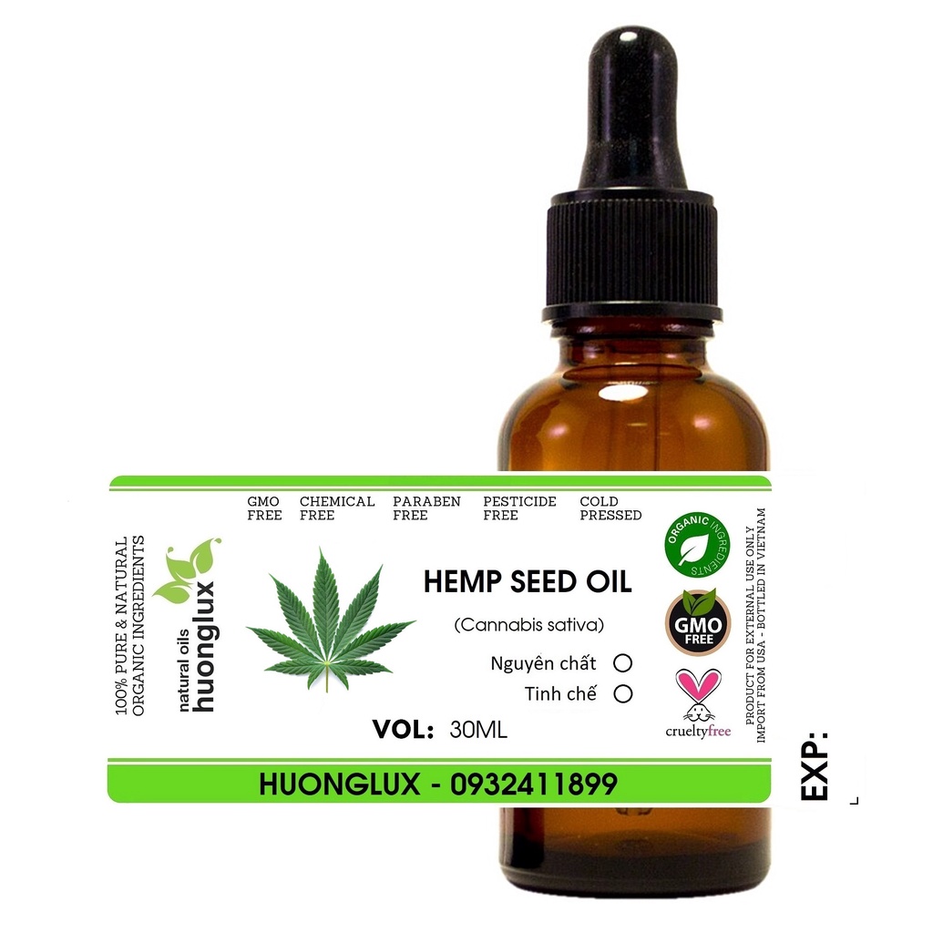 Organic dầu hạt gai dầu Hemp seed oil hữu cơ nguyên chất và tinh chế