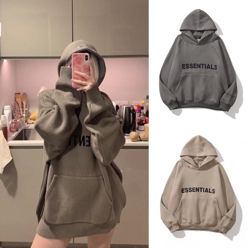 Áo Mũ Hoodie ESSENTITALS Form Rộng, áo nỉ hai màu chất dày dặn mặc cực ấm, trẻ trung năng động BACIMI | BigBuy360 - bigbuy360.vn