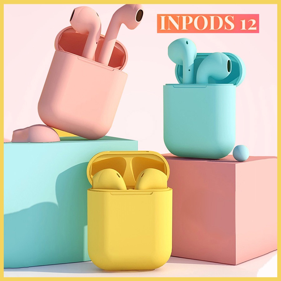 Tai nghe không dây Bluetooth Inpods 12 TWS màu macaron