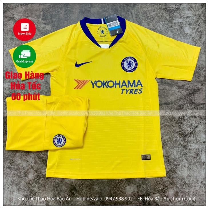 6/6 Bộ Quần Áo Đá Banh CLB Chelsea sân khách màu vàng 2018/2019  ྃ