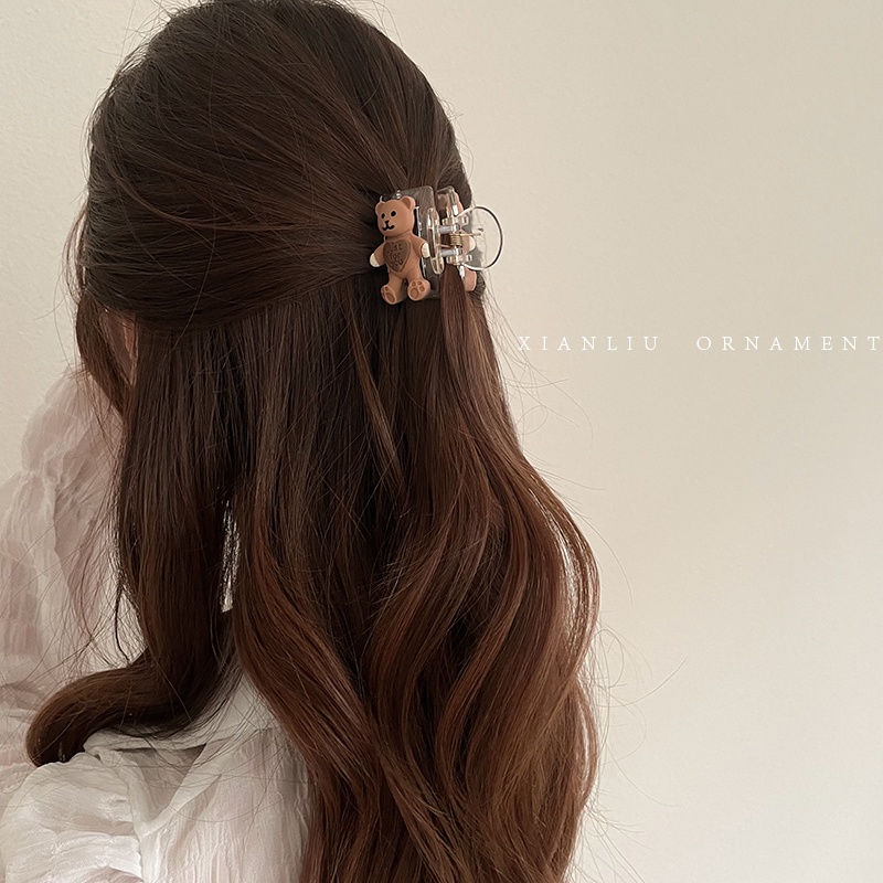Kẹp Tóc Đuôi Ngựa Hình Gấu Hoạt Hình Phong Cách Hàn Quốc Thời Trang Mùa Hè Dành Cho Bạn Nữ