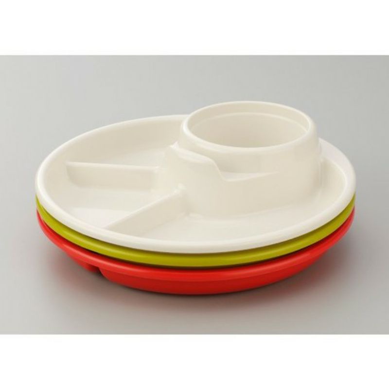 Khay tròn Nhật Bản 4 ngăn có chỗ để cốc cho bé