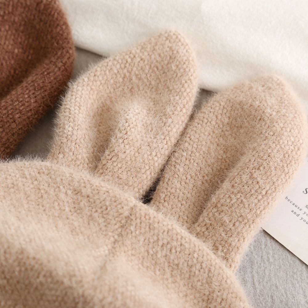 Mũ Len Cotton Tai Thỏ Nhiều Màu Thời Trang Thu Đông Dành Cho Nữ