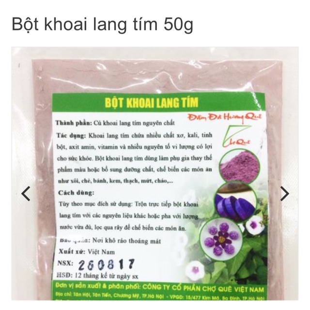 Bột khoai lang tím ( màu tím )