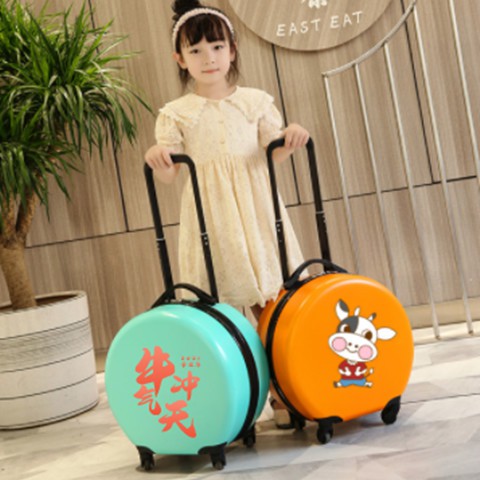 Túi du lịchVali dành cho trẻ em Phiên bản Hàn Quốc Hộp đựng xe đẩy tùy chỉnh 18 inch đồ có bánh phổ thông màu đ