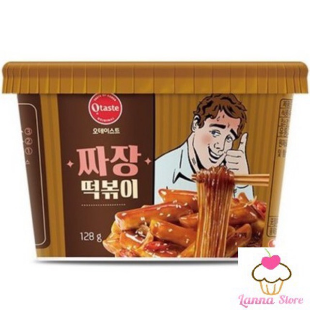 Bánh gạo Topokki &amp; Miến OTaste Jajang tương đen 128gr - Hàn Quốc