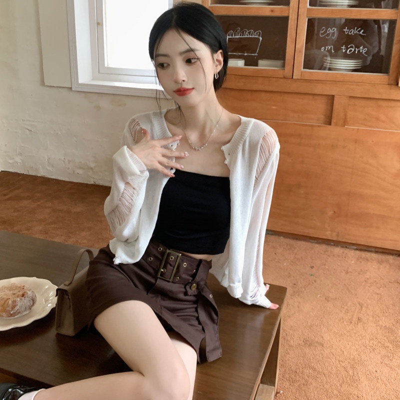 Áo Len Dài Tay Chống Nắng Màu Sắc Đơn Giản Thời Trang Dành Cho Mùa Thu