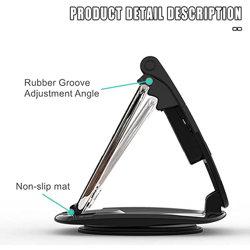 Giá Đỡ Điện Thoại 3.5-6 inch Xoay 360 Độ Chống Trượt Gắn Bảng Điều Khiển Xe Hơi