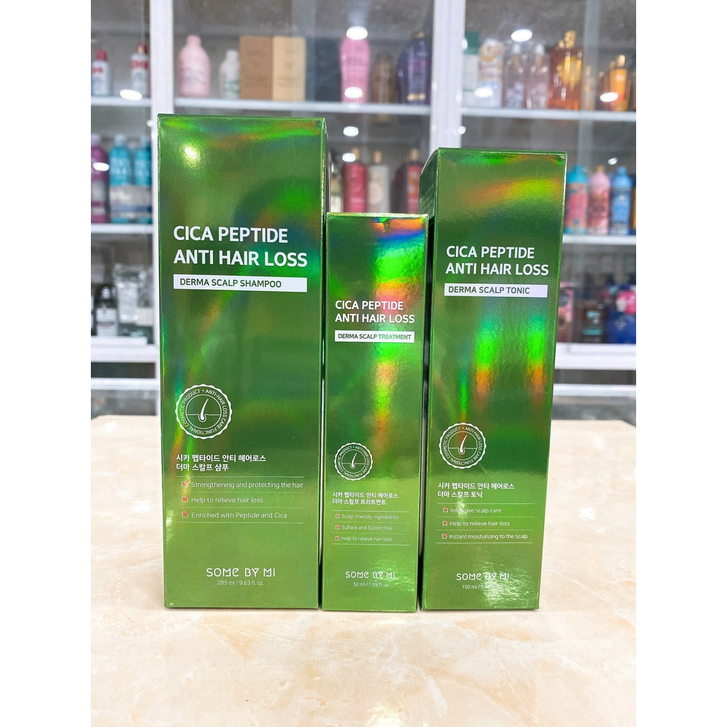 Dầu Gội - Dầu Xả - Xịt Dưỡng Ngăn Rụng Tóc SOME BY MI Cica Peptide Anti Hair Loss Derma Scalp Hàn Quốc