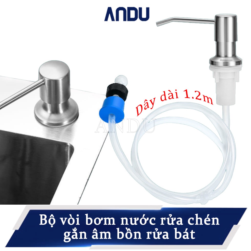 Vòi Bơm Hút Nước Rửa Chén, Tự Bơm Hút Dầu Rửa Bát với Ống Dẫn Silicon Dài 1,2m Siêu Tiện Lợi