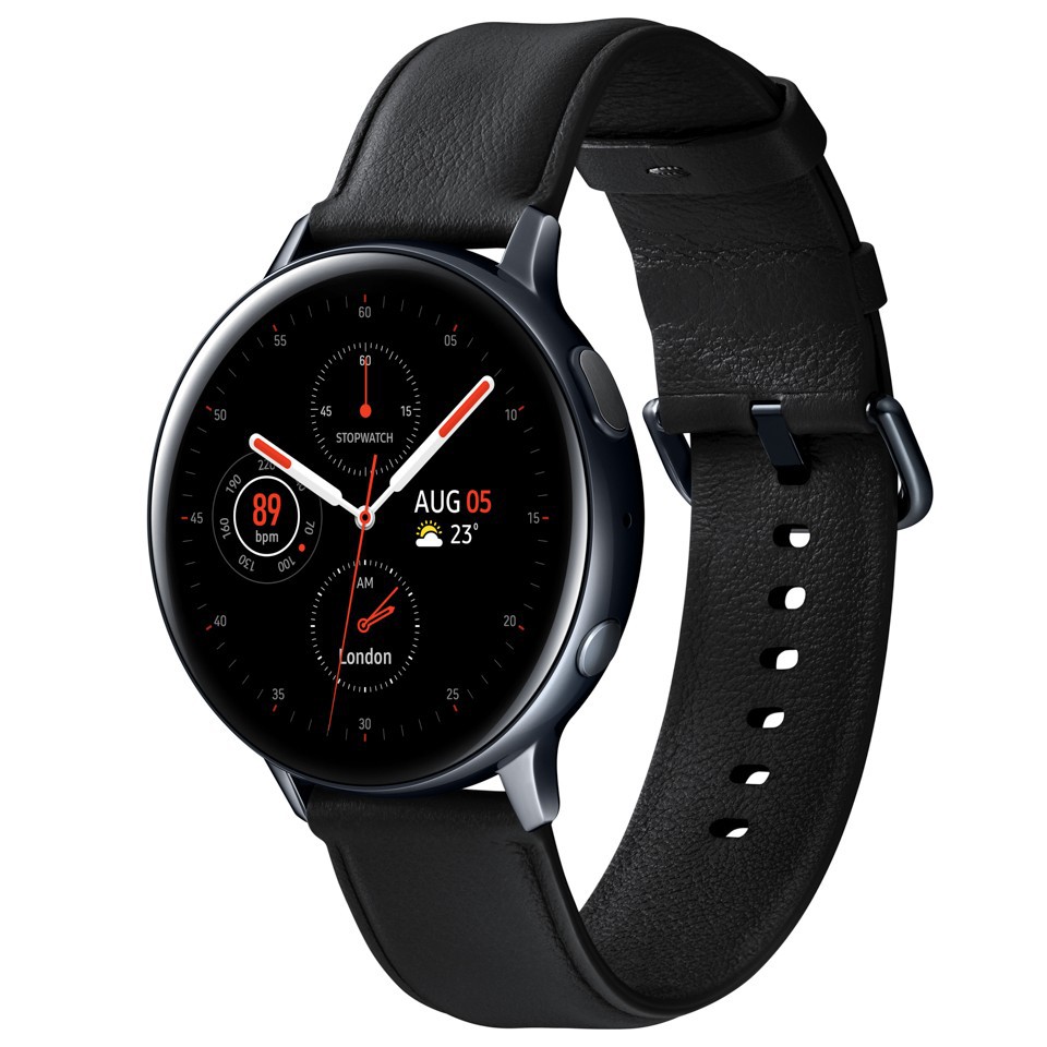 Đồng hồ thông minh Galaxy Watch Active 2 (Bản Thép &amp; Dây Da) 44mm Fullseal Chính Hãng Samsung Việt Nam Màu Đen