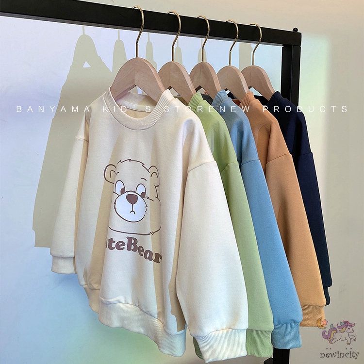 Áo Sweater Tay Dài Hoạ Tiết Hoạt Hình Phong Cách Hàn Quốc Cho Bé
