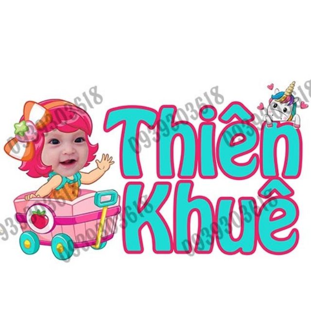 Chibi kèm tên bé để bàn trang trí sinh nhật ( khách đặt kèm phụ kiện trên 200k giảm 15% hàng chibi)