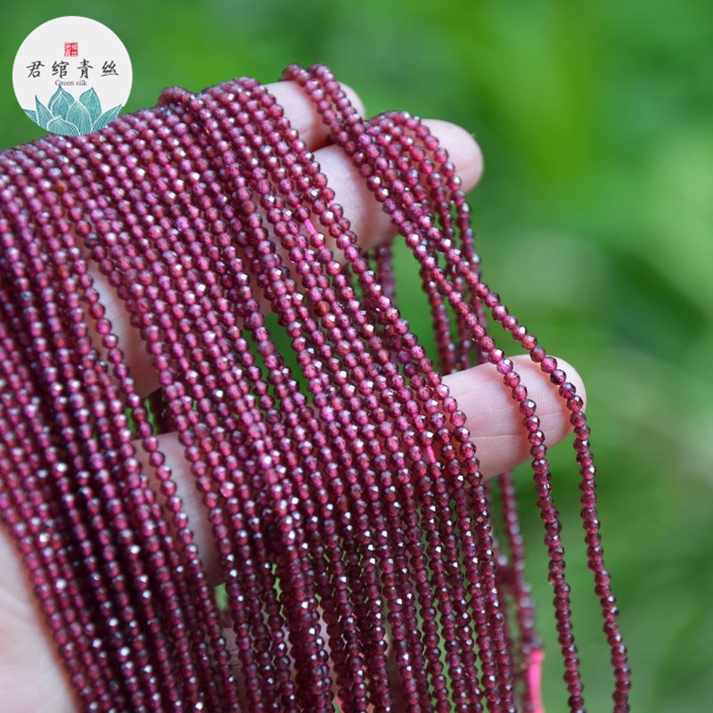 Chuỗi Hạt Đá Burgundy Garnet Tự Nhiên Dùng Làm Vòng Tay diy
