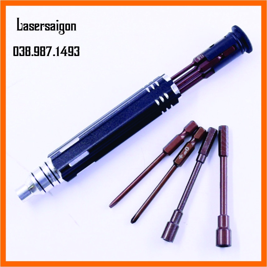 Bộ Tool sửa chữa xe RC 8in1 tua vít cầm tay lúc giác, chữ thập hợp kim thép cao cấp siêu cứng
