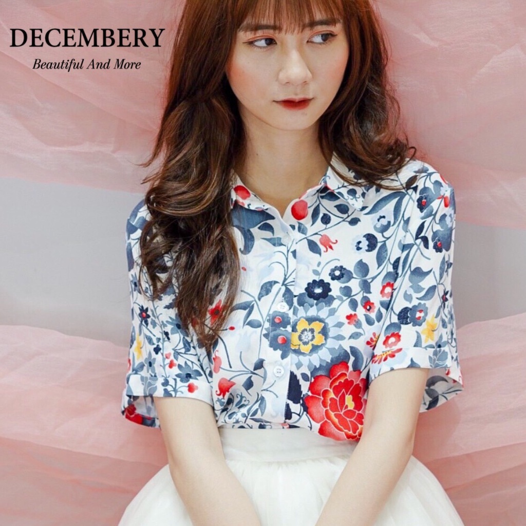 Áo Sơ Mi Voan Decembery Hoạ Tiết Hoa