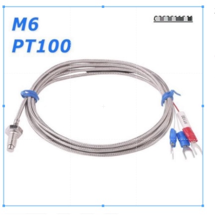Can nhiệt Pt100 M6 dây dài 3m, dải nhiệt đo -200~420 oC