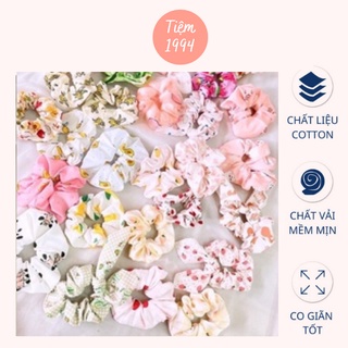 Scrunchies cột tóc họa tiết trái cây, hoa cúc, hoạt hình, caro nhiều mẫu tự chọn - Giao màu ngẫu nhiên