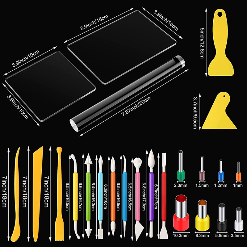 Bộ Dụng Cụ Cắt Đất Sét Polymer Diy Đa Ứng Dụng Cho Nhà Ở / Văn Phòng