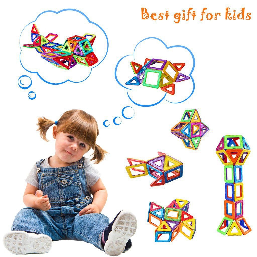 [Mã LIFETOYS1 giảm 30K đơn 99K] Bộ 100 Khối Nam Châm Xếp Hình Cho Trẻ Em