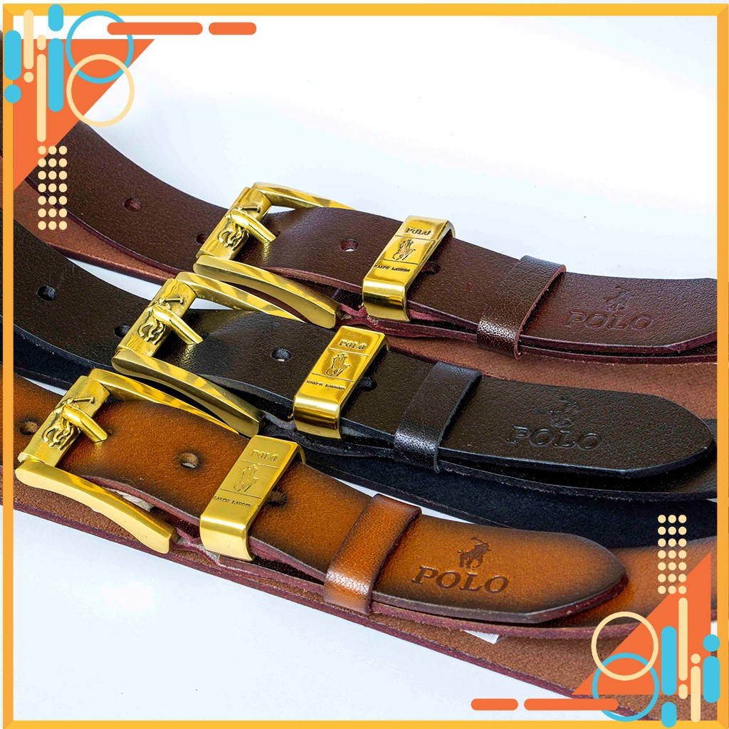 Thắt lưng nam cao cấp da bò một lớp cắt miếng khóa đồng đúc kiểu dáng mạnh mẽ nam tính bền đẹp hàng xuất khẩu