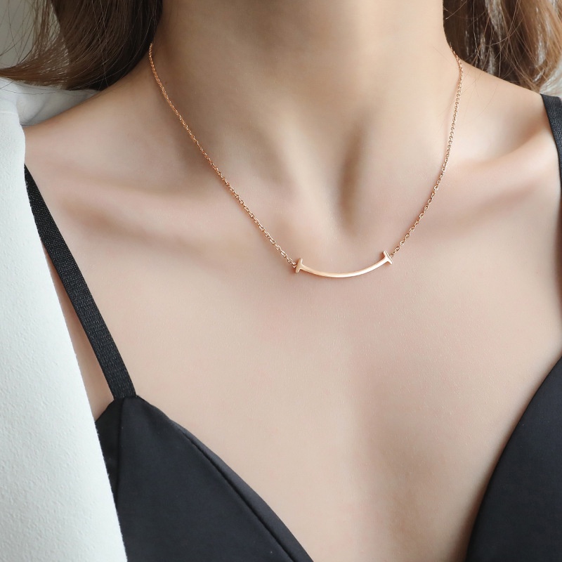 Dây chuyền nữ 100% TITAN NGUYÊN CHẤT KHÔNG GỈ vòng cổ nữ hình mặt cười phong cách ins hàn quốc 2021