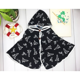 Áo choàng cho bé tàu vũ trụ nền đen