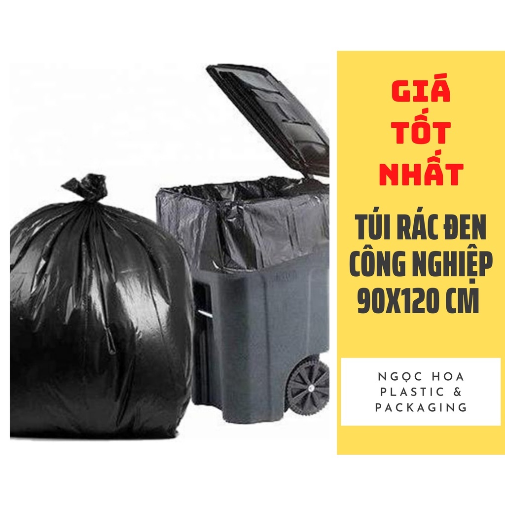 1kg túi đen không quai (90x120cm) đựng rác công nghiệp cỡ lớn