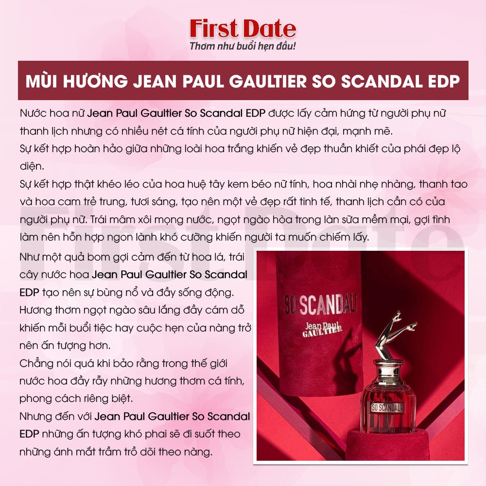 Nước hoa nữ SO SCANDAL Sexy Quyến rũ Ngọt ngào First Date