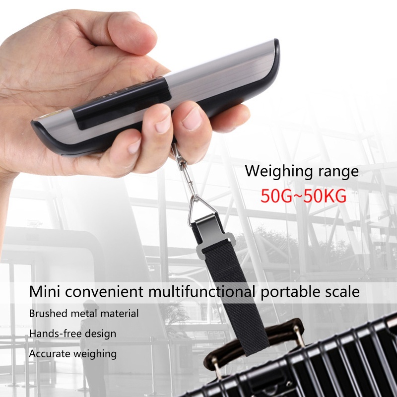 Cân Hành Lý Kỹ Thuật Số 50kg Kèm Túi Đựng Bằng Thép Không Gỉ 1m