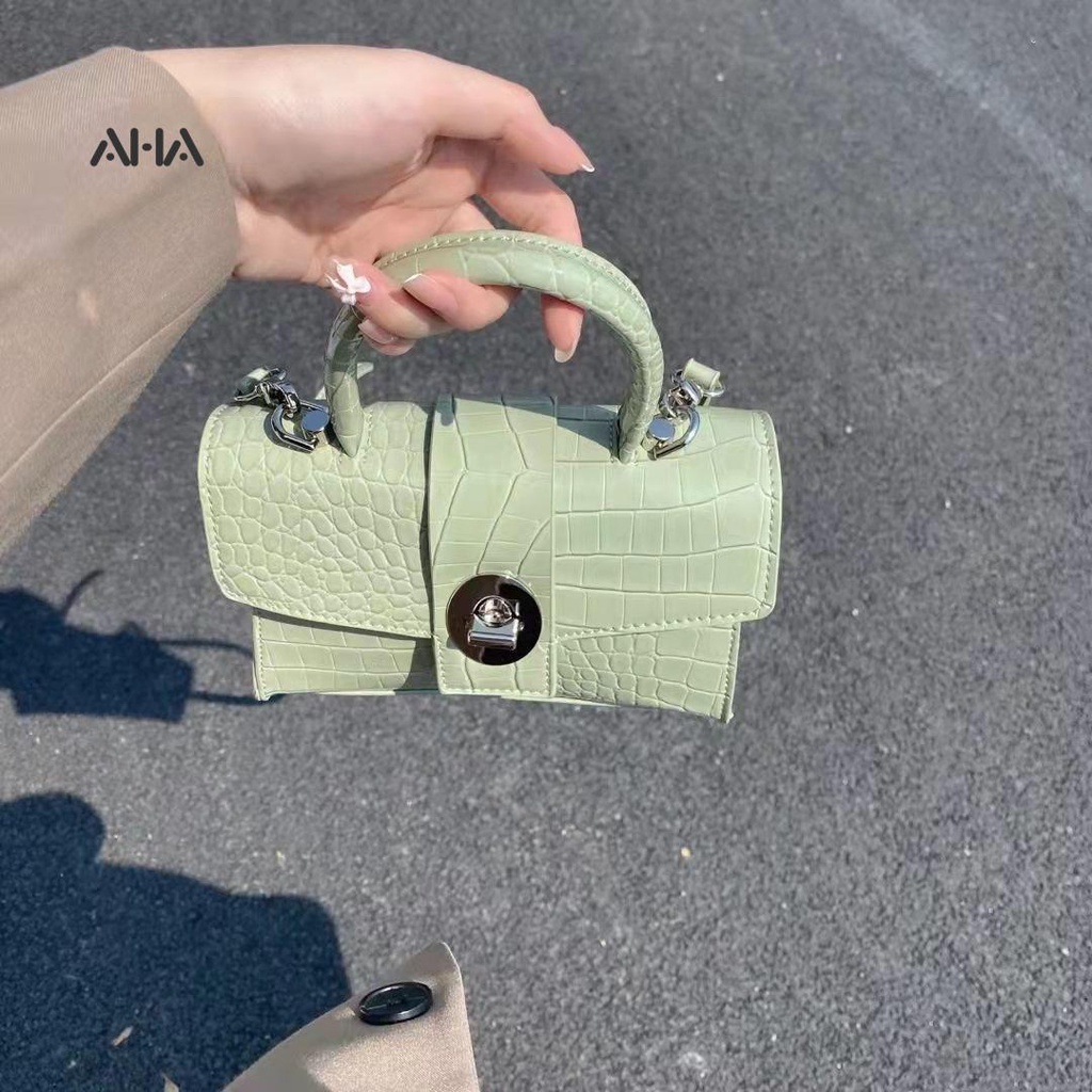 AHA OFFICIAL Túi đeo chéo AHA giả da cá sấu thời trang cho nữ
