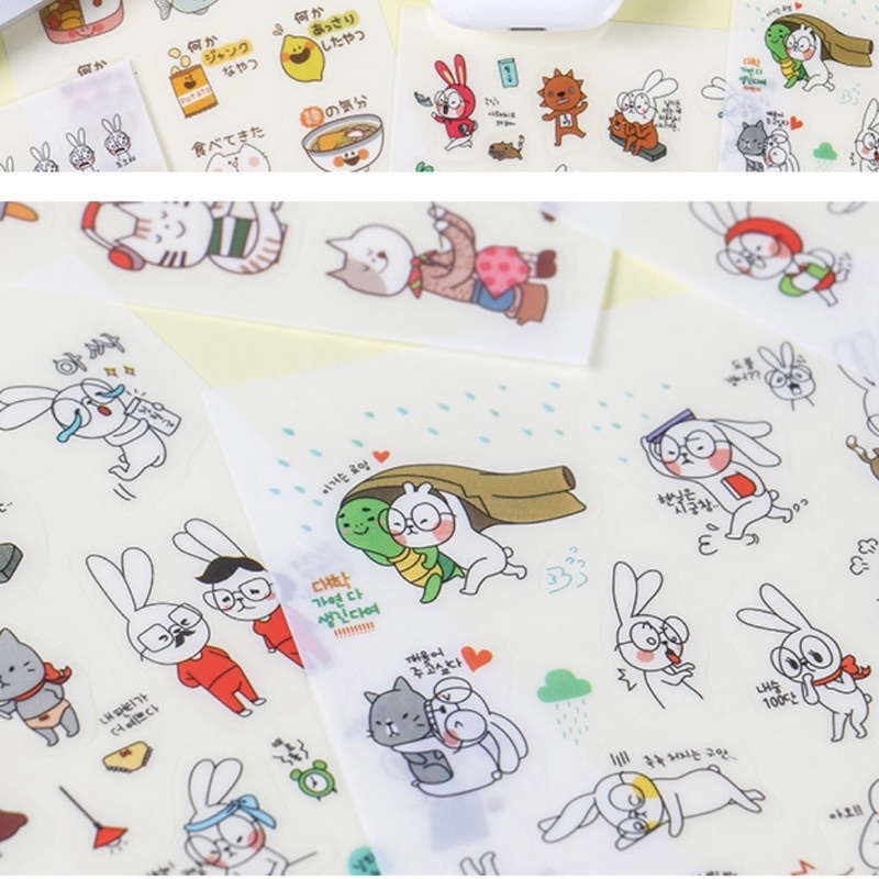 Set 6 tấm Sticker trang trí hoạ tiết hoạt hình siêu dễ thương