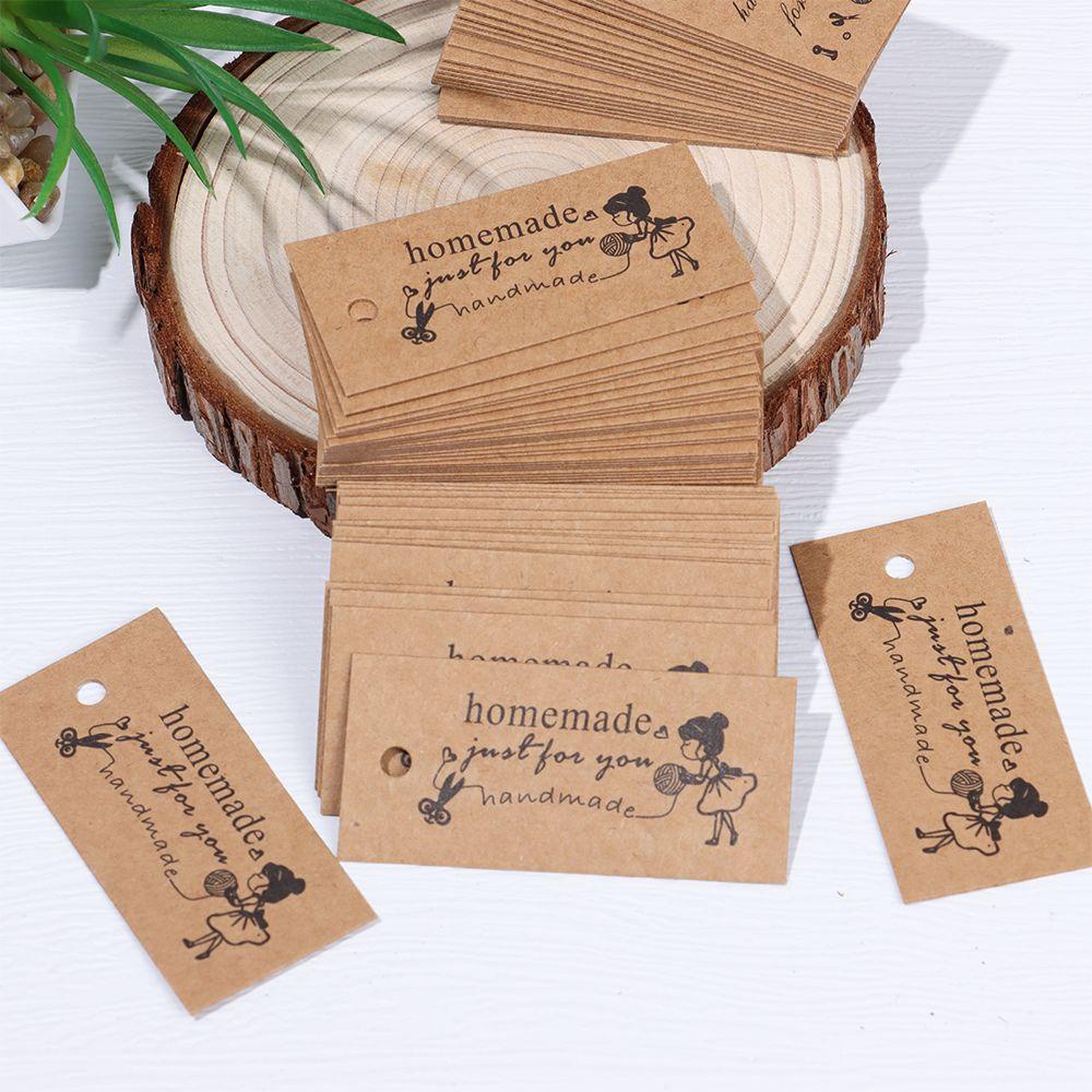 Set 50 Thẻ Giấy 5.8*2.7cm In Chữ Thank You Dùng Để Trang Trí Quà Tặng