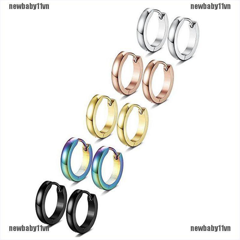 Khuyên Vành Tai Thép Không Gỉ Dạng Kẹp Phong Cách Punk