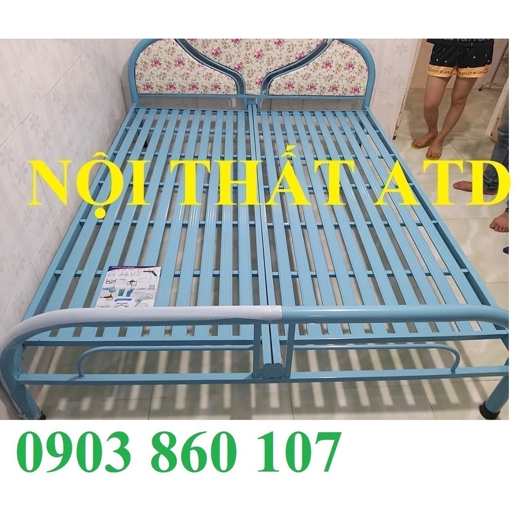Giường sắt giá rẻ 1m6x2m - giường đẹp mẫu mới tphcm bình dương