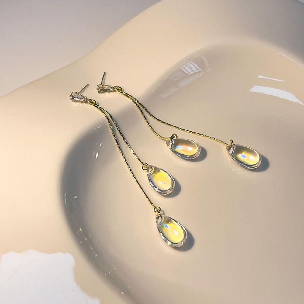 Khuyên Tai Dáng Dài Đính Nơ Hình Vuông Sang Trọng|Khuyên Tai Phong Cách Hàn Quốc