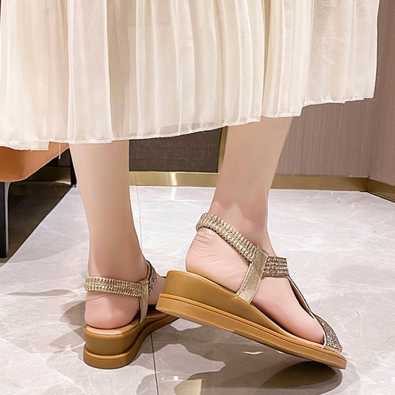 Xăng đan đi biển XIELUAIZTA siêu nhẹ quai đính đá thoải mái thời trang dành cho nữ