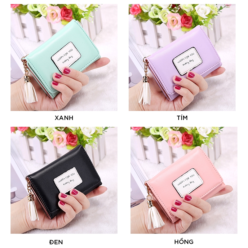 VÍ nữ mini cute ngắn cao cấp nhỏ gọn nhiều ngăn thời trang LOT STORE VD26 | BigBuy360 - bigbuy360.vn