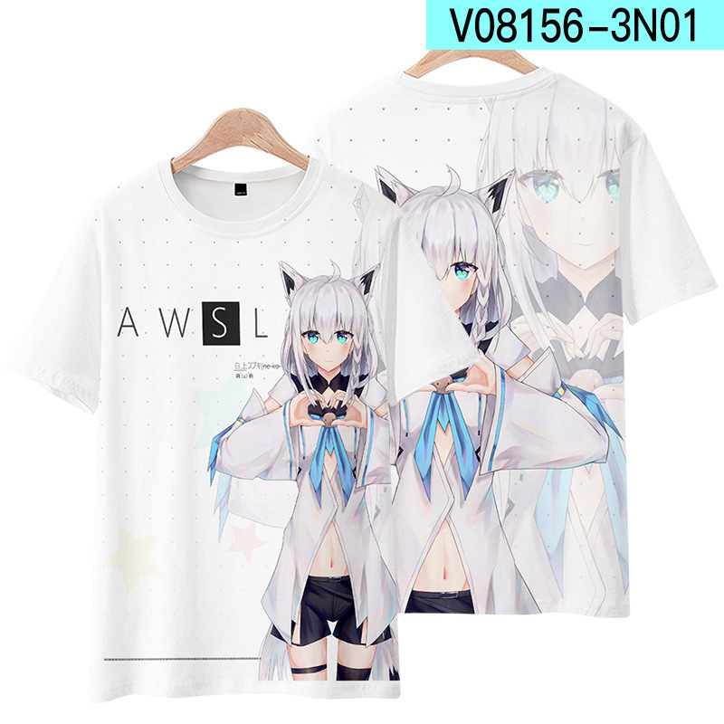 Hololive Vtuber Fubuki Áo Croptop Tay Ngắn Hóa Trang Nhân Vật Ayame Chopper Plus size