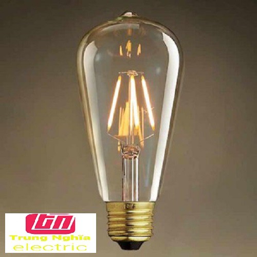 BÓNG ĐÈN LED Edison SỢI TÓC 4W VỎ TRẮNG ÁNH SÁNG VÀNG