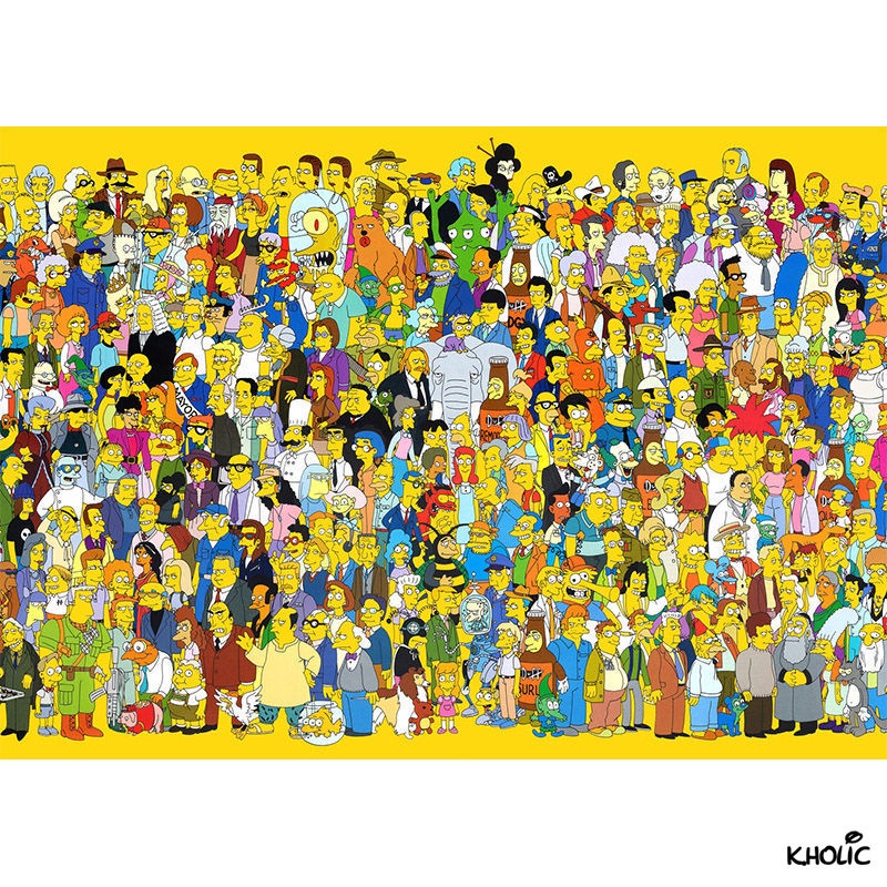 The simpsons, trò chơi ghép hình bằng gỗ, 300/500/1000 miếng xếp hình anime, đồ chơi