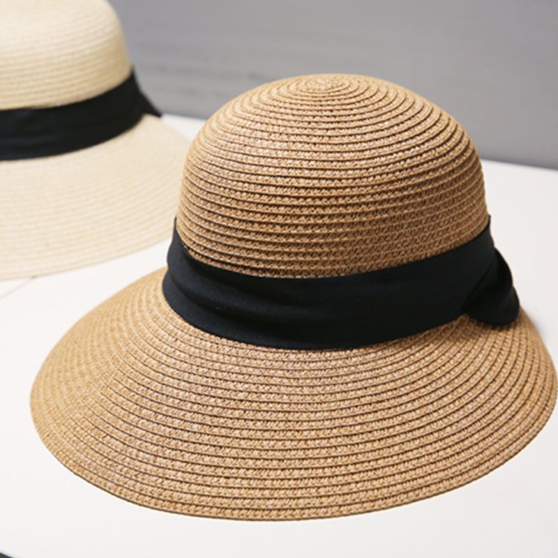 Mũ rơm vành tròn chống nắng phong cách Hàn quốc dành cho nữ