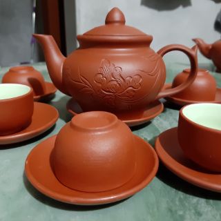 Bộ ấm chén trà tử sa Bát Tràng