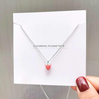 Dây chuyền trái dâu dây xích mỏng nhỏ dễ thương