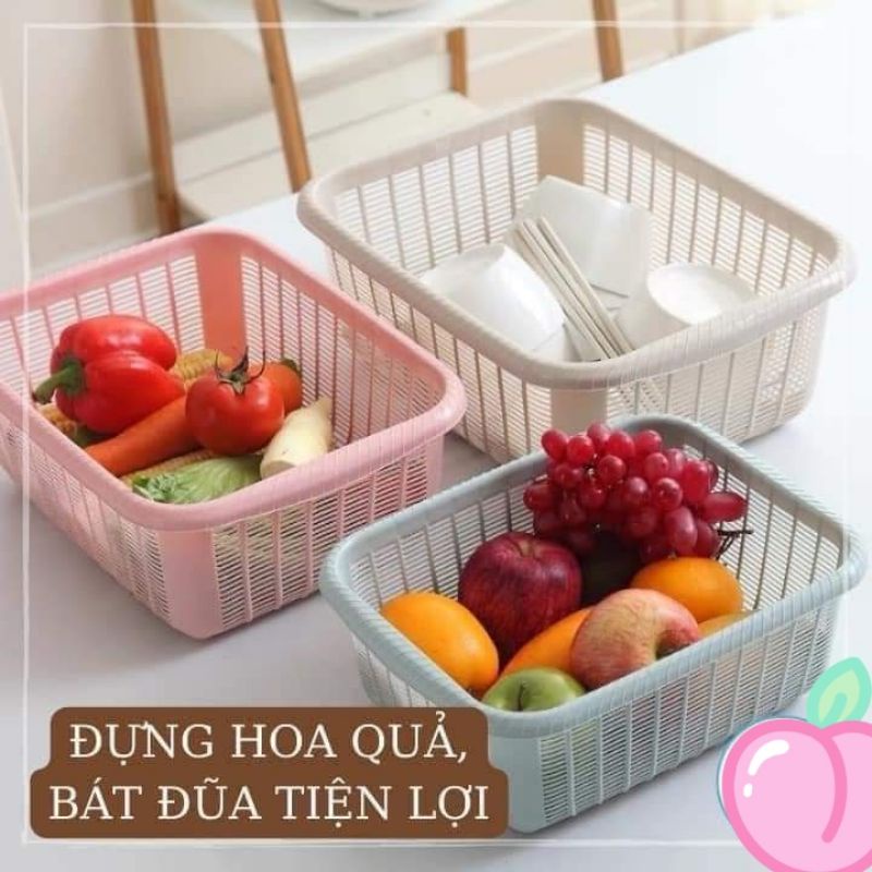 Rổ vuông có nắp đậy - Rổ đựng đồ hoa quả gọn gàng,sạch sẽ tiện lợi